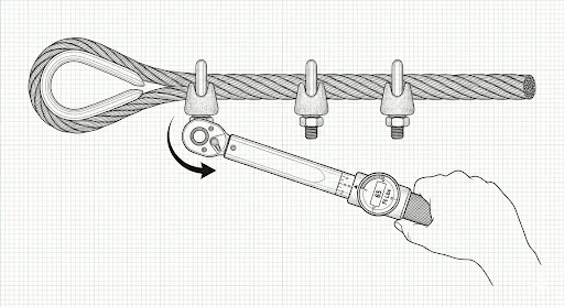 Ilustrasi Pengencangan Mur Wire Clip